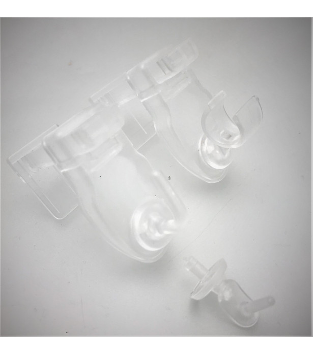 Lot de 2 Supports clic transparent pour petite tringle vitrage