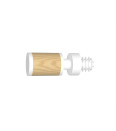 Lot 2 embouts Cylindre blanc/bois clair D20