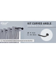 1 Kit barre à rideau Angle incurvé noir mat 140-220cm D19-16