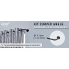 1 Kit barre à rideau Angle incurvé noir mat 140-220cm D19-16