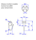 Lot de 100 glisseurs crochet roulette rail 6mm