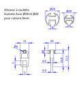 100 glisseurs roulette pour rail D20/28 6mm