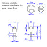 100 glisseurs roulette pour rail D20/28 6mm