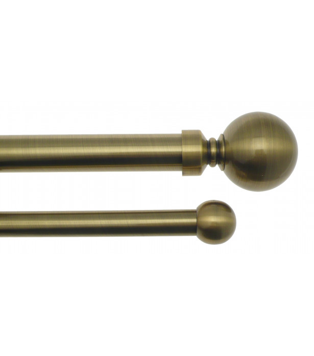 1 Kit double barre à rideau Boule bronze 160-300cm D19-16+D28-25